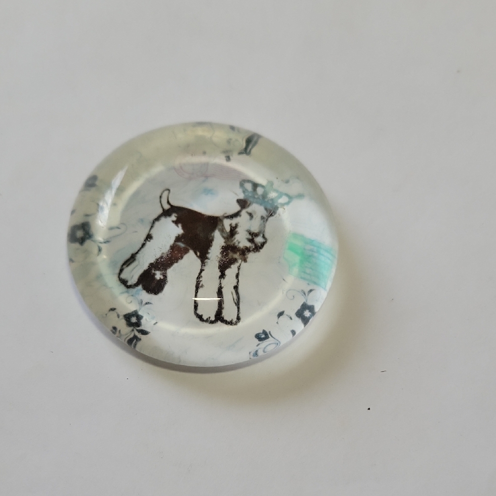 Glass Paperweight with Dog Design